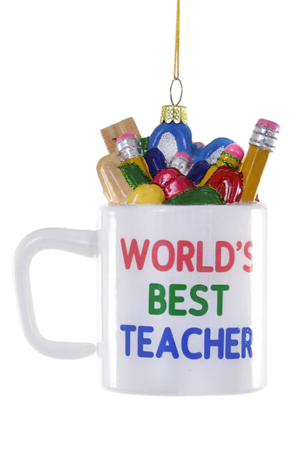 Glass Ornament - World's Best Teacher Mug