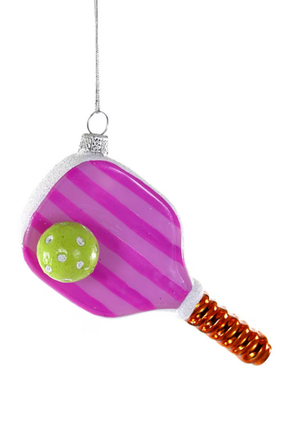 Glass Ornament - Pickleball Pink