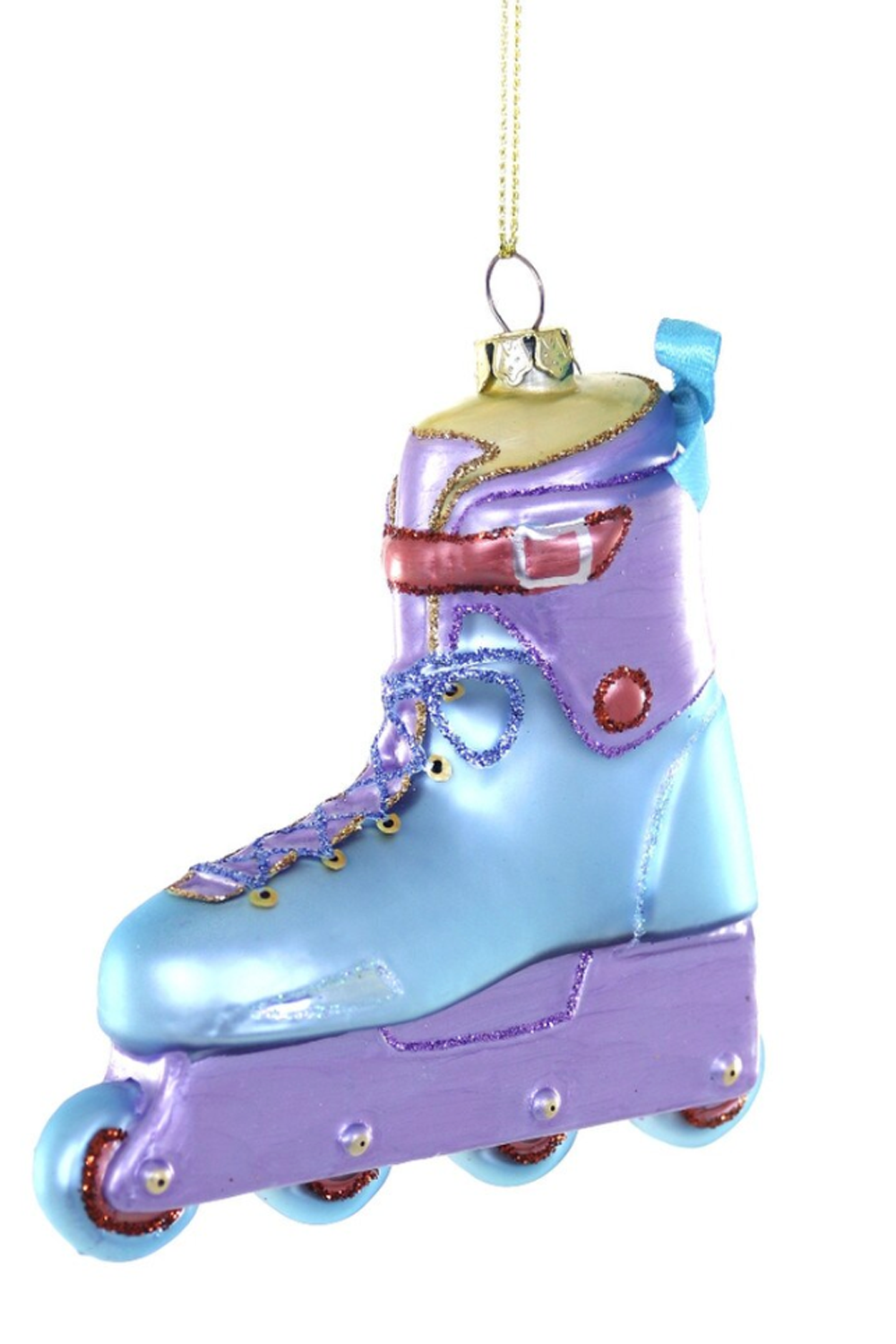 Glass Ornament - Roller Blade Blue
