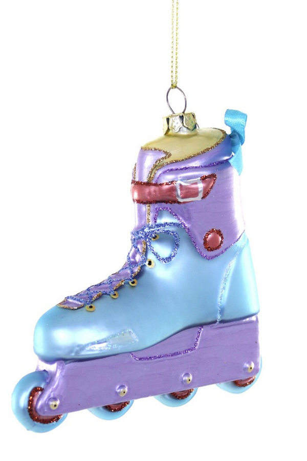 Glass Ornament - Roller Blade Blue