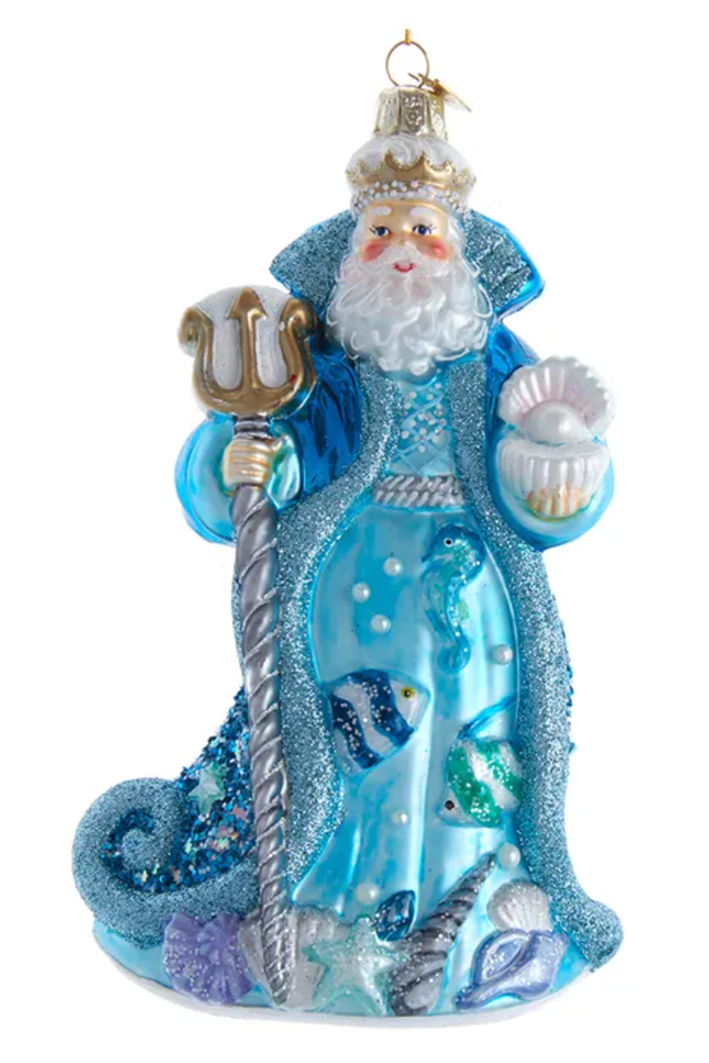 Glass Ornament - Bellissimo Under the Sea Santa