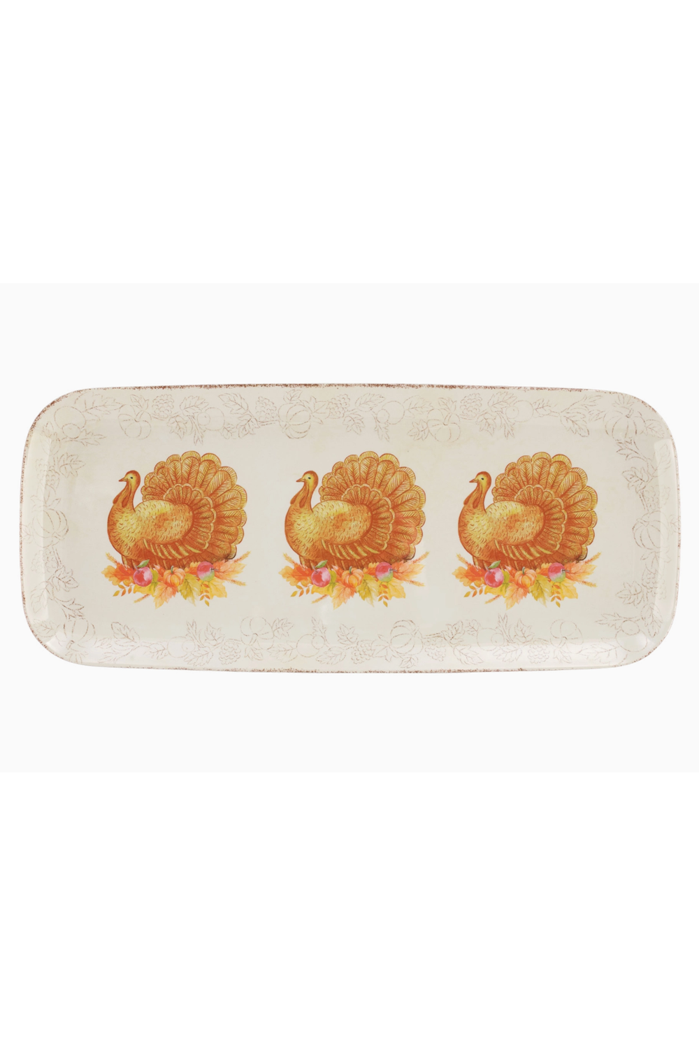 Glitter Turkey Melamine Rectangle Tray