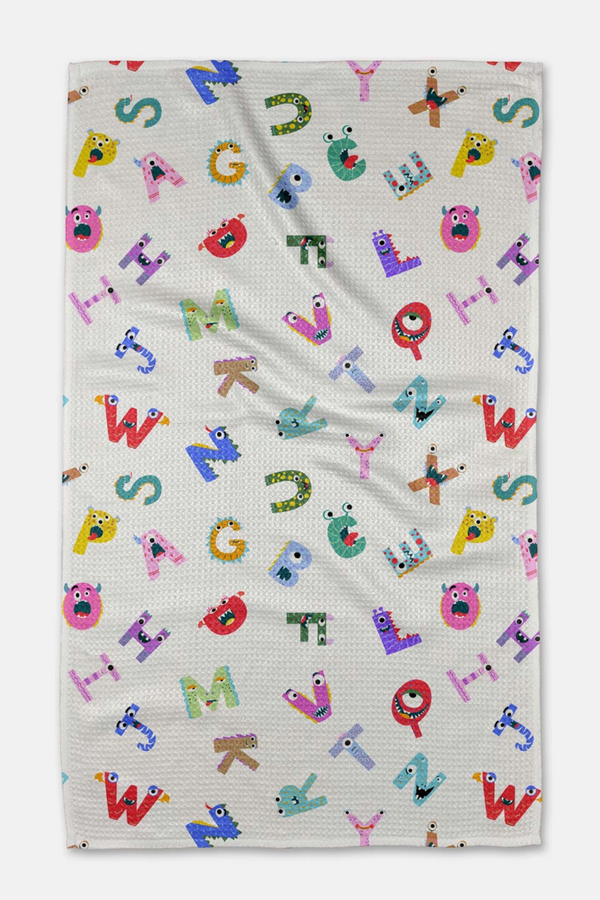 Geometry Kitchen Tea Towel - Alphabet Monsters