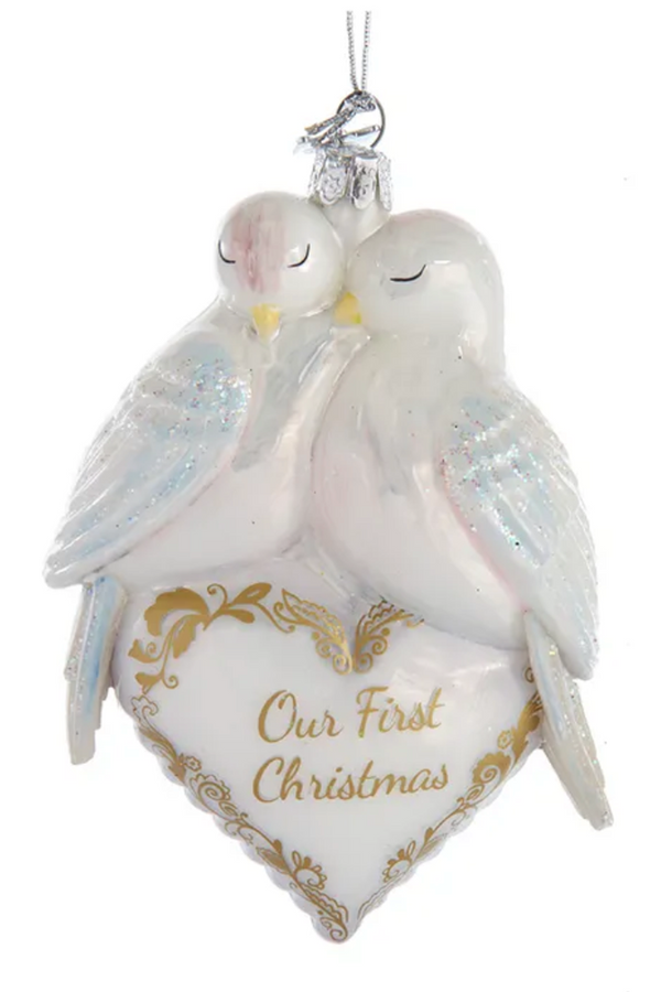 Glass Ornament - Noble Doves 1st Christmas