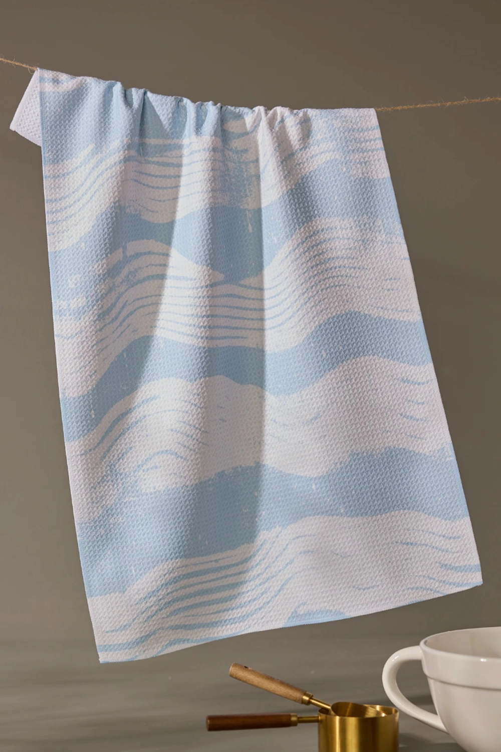 Geometry Kitchen Tea Towel - Brushline Lightblue