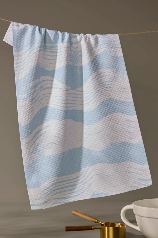 Geometry Kitchen Tea Towel - Brushline Lightblue