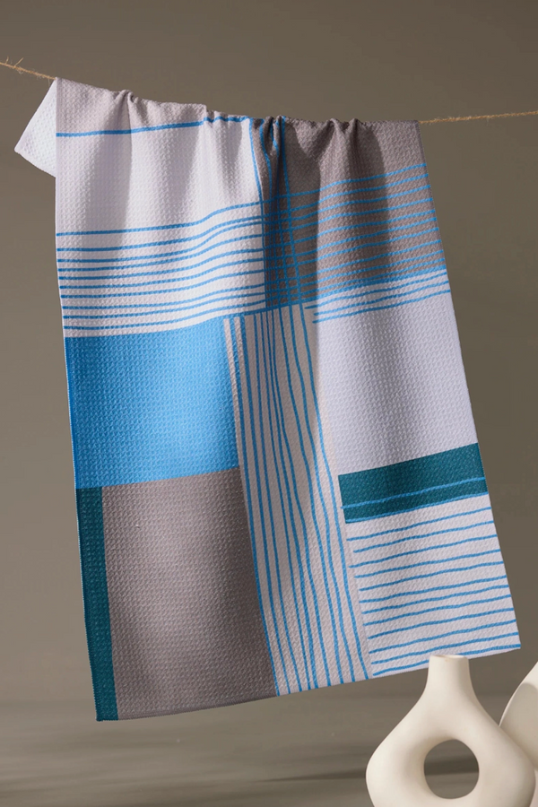 Geometry Kitchen Tea Towel - Cool Blocks