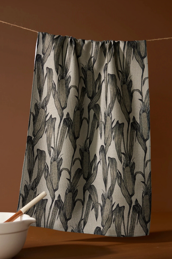 Geometry Kitchen Tea Towel - Husk