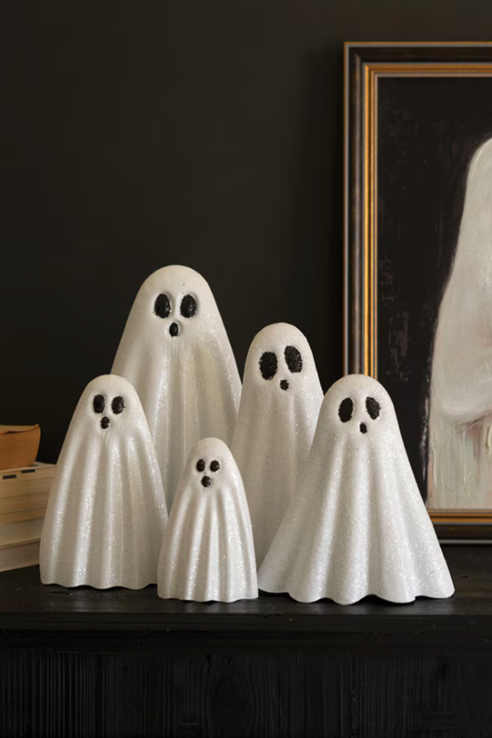 Set of 5 Metal Halloween Ghost Figures