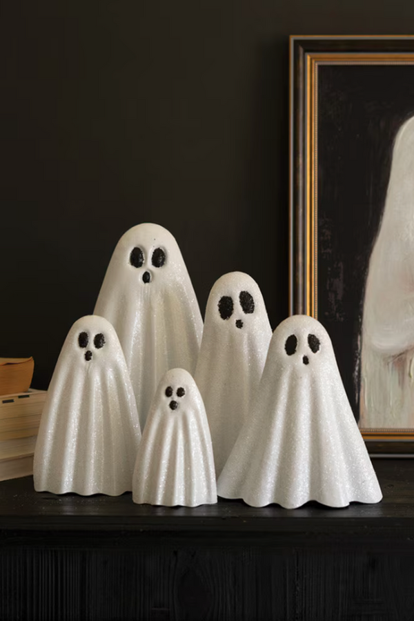 Set of 5 Metal Halloween Ghost Figures