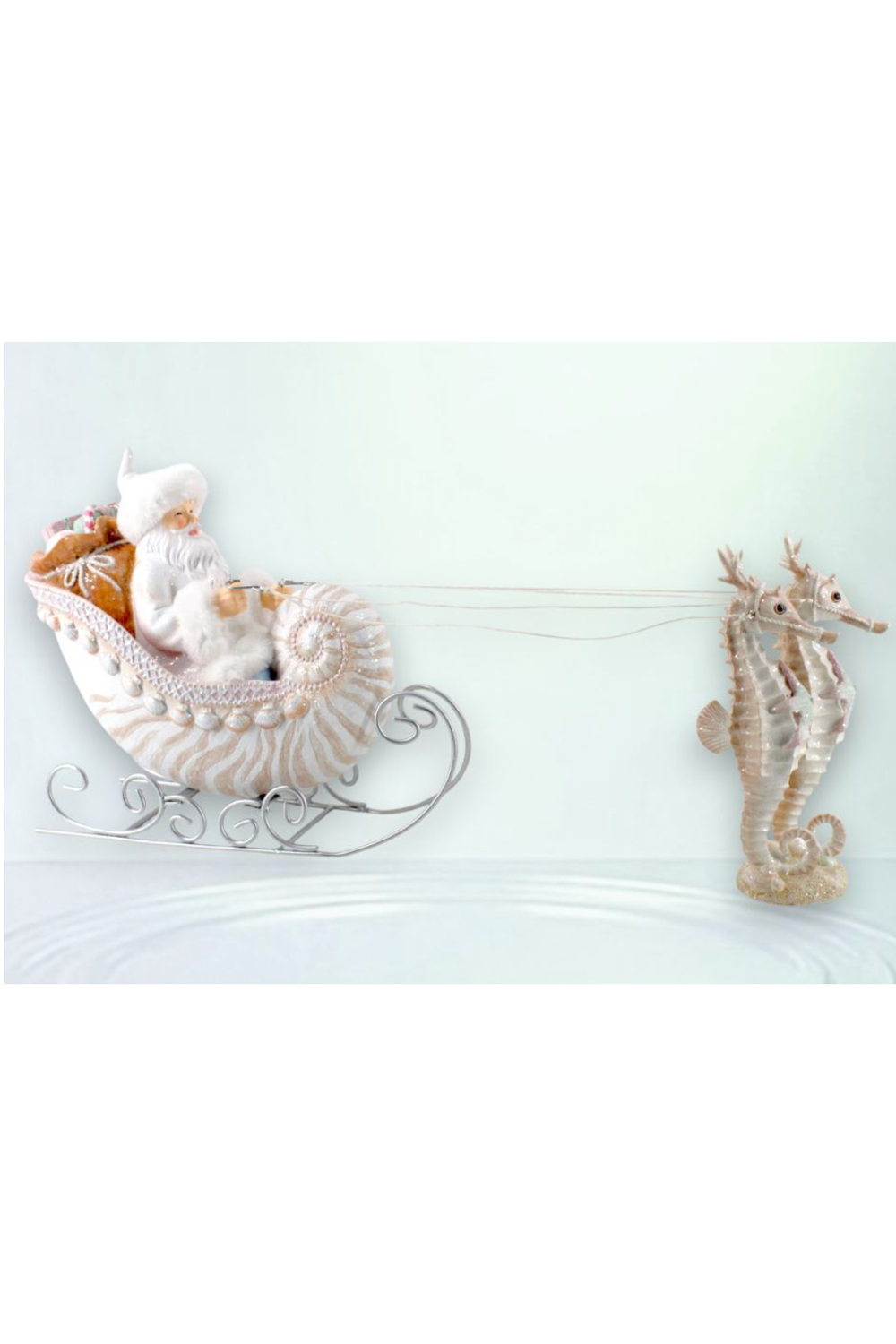Santa in Sled with Seahorse Reindeer