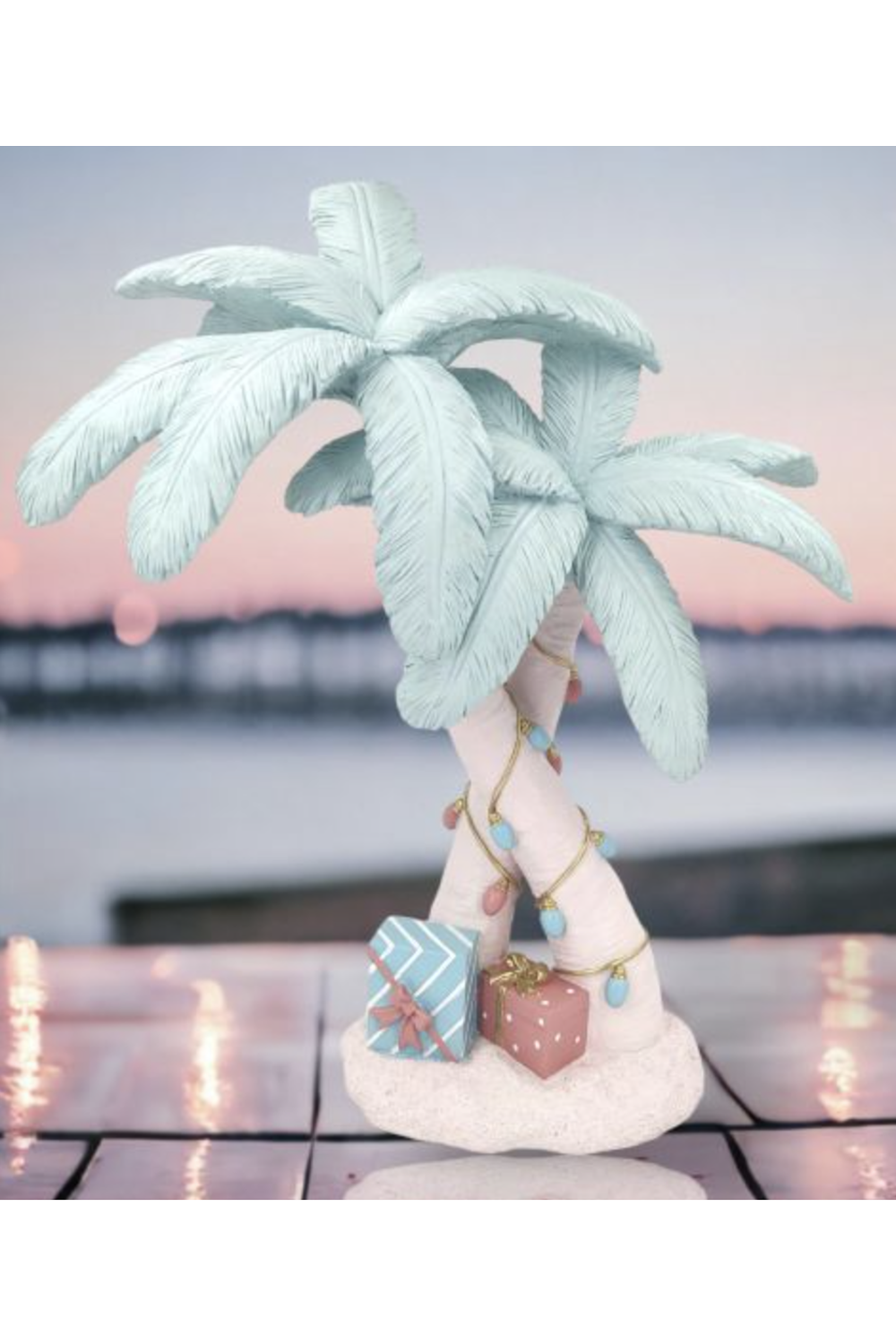 Double Blue Palm Tree Figure