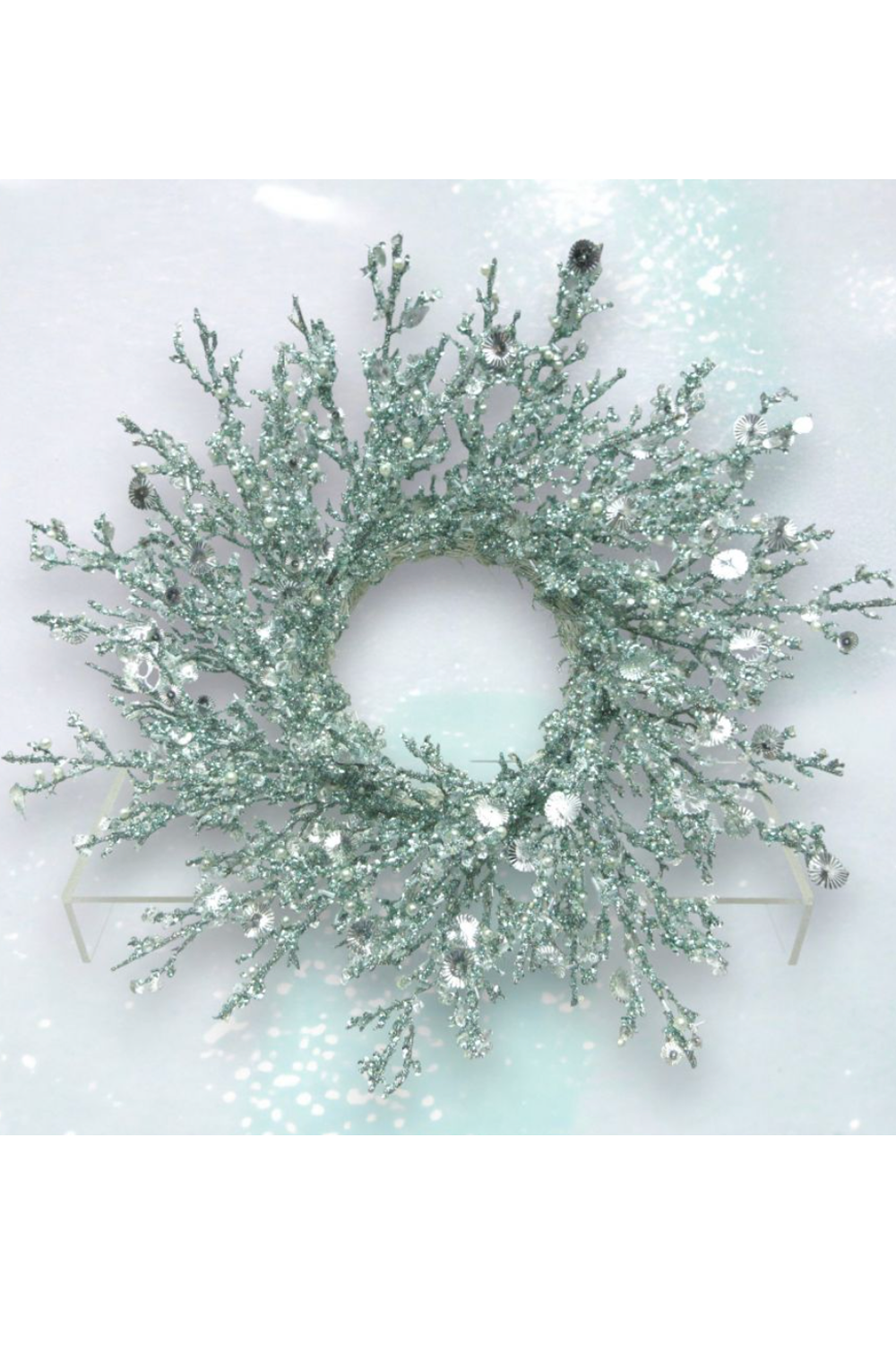 Green Coastal Christmas Shimmer Wreath