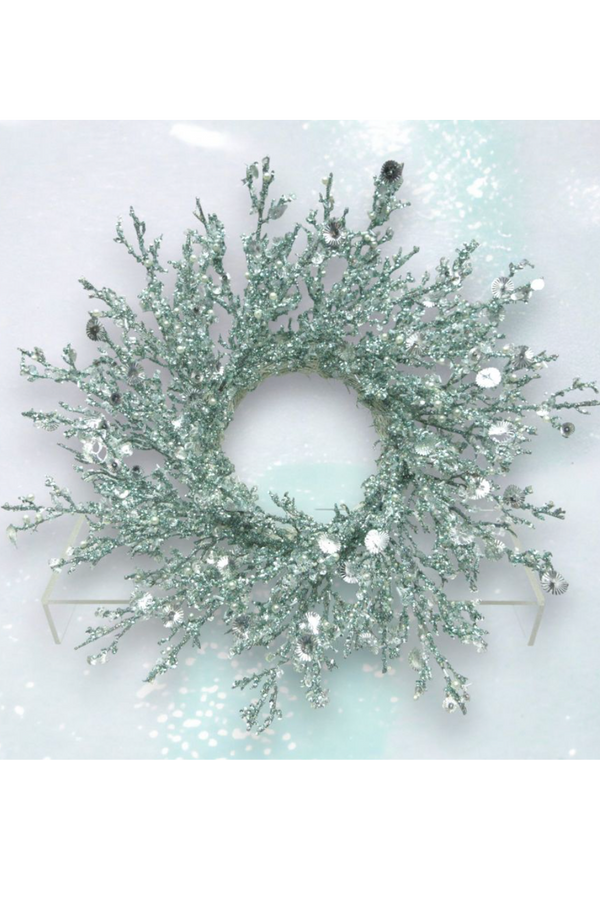 Green Coastal Christmas Shimmer Wreath
