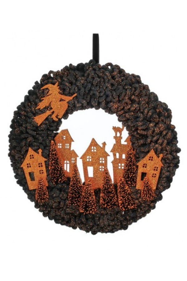 Spooky Town Halloween Wreath