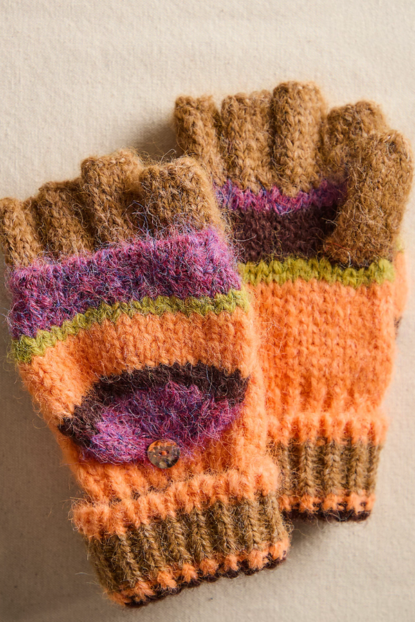 FP Super Stripe Gloves - Hot Coral Combo