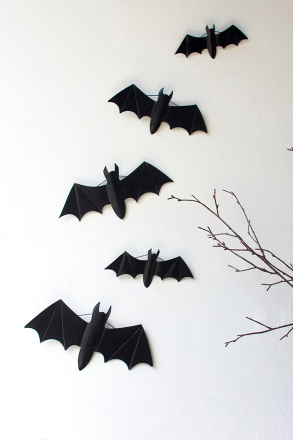 Set of 5 Hanging Black Bats