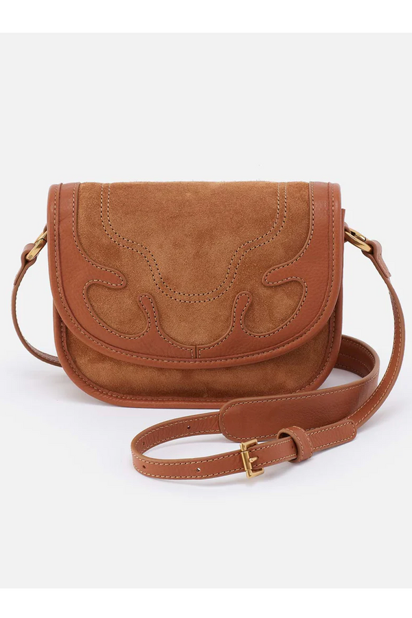 Kiva Small Crossbody Purse - Suede Hide Oak Barrel