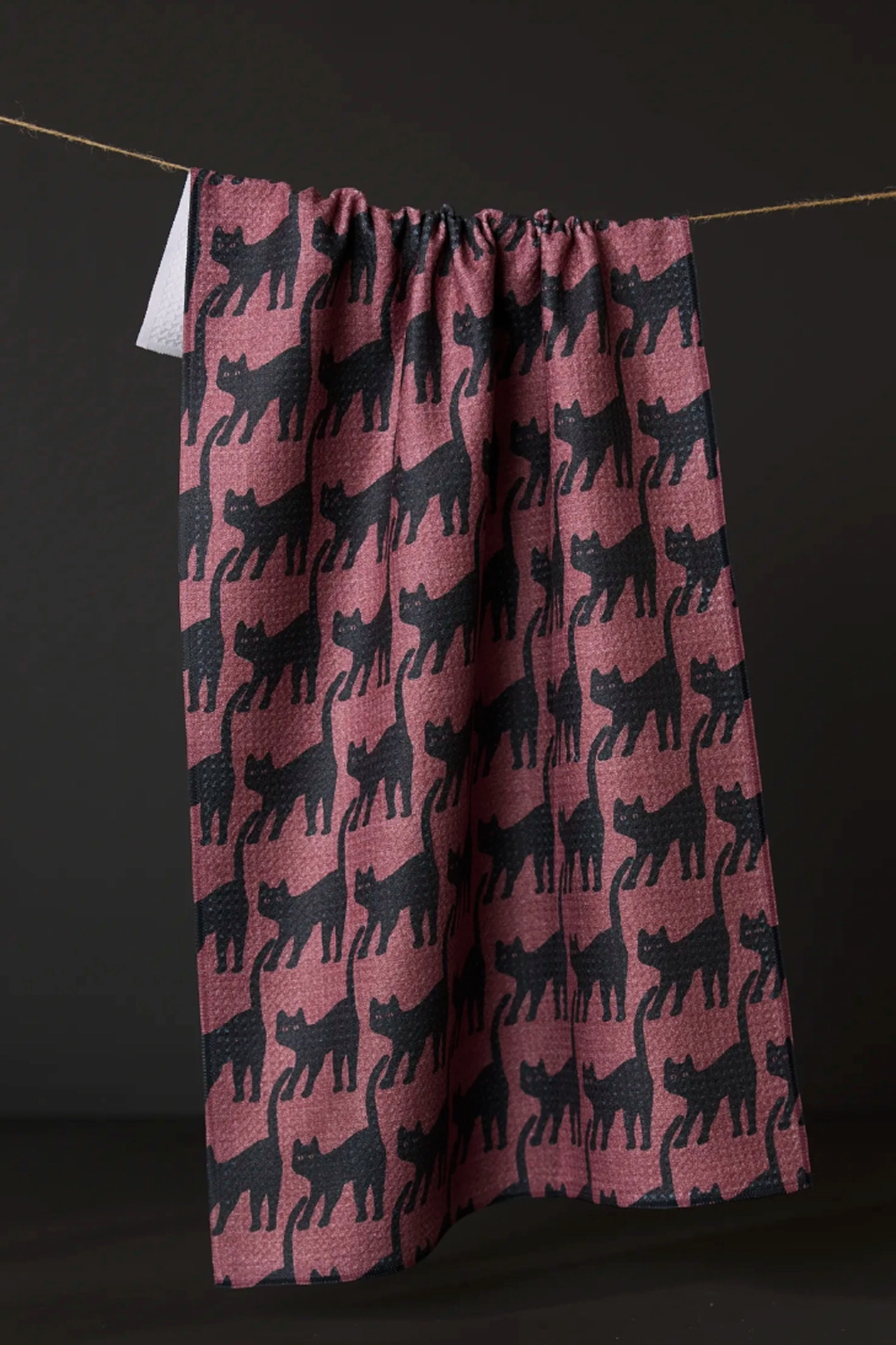 Geometry Kitchen Tea Towel - Salem Cat