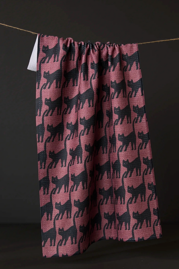 Geometry Kitchen Tea Towel - Salem Cat