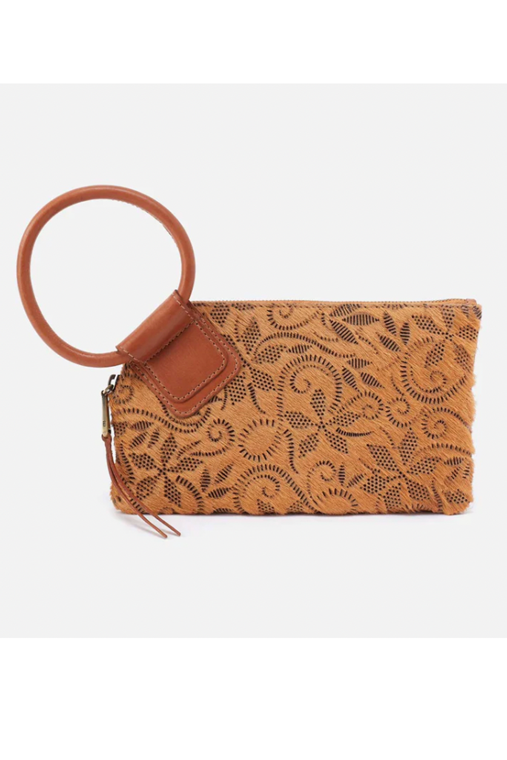 Sable Wristlet - Hair on Hide Embroidered Harvest Wheat