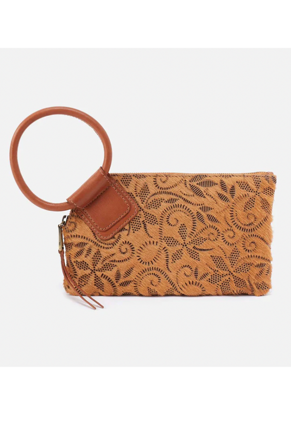 Sable Wristlet - Hair on Hide Embroidered Harvest Wheat