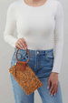 Sable Wristlet - Hair on Hide Embroidered Harvest Wheat