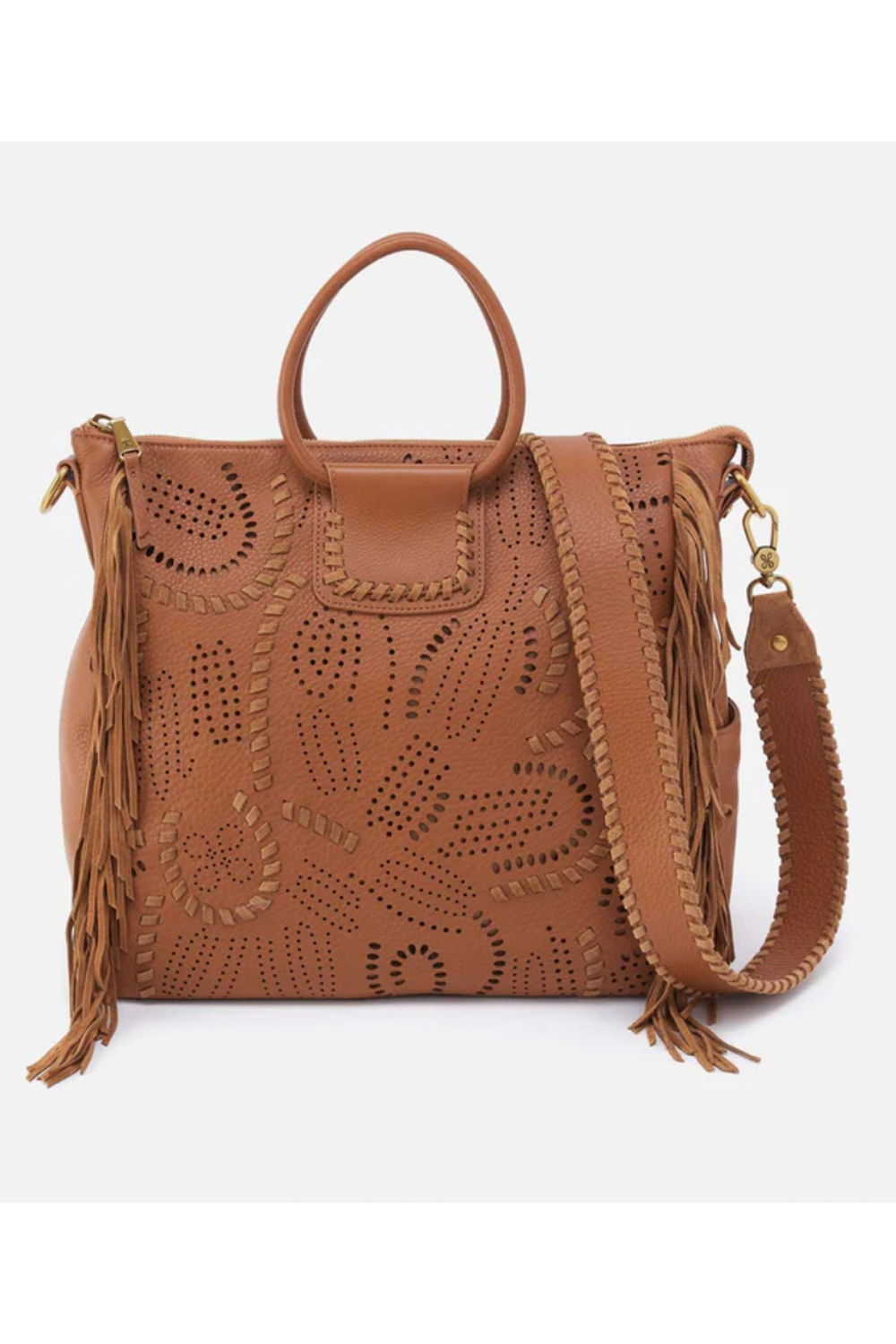 Sheila Tote Bag - Velvet Hide Embellished Warm Honey