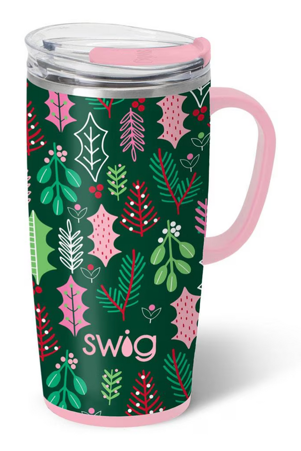 TALL Modern Coffee Mug - Merry Mistletoe