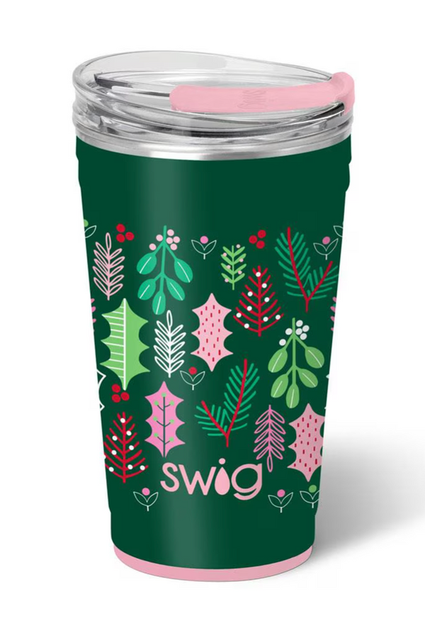 Swig Party Cup 24oz - Merry Mistletoe