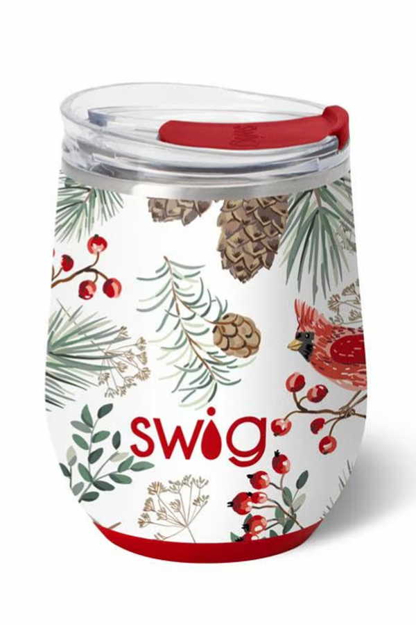 Modern Stemless Wine Tumbler - Winter Cardinals
