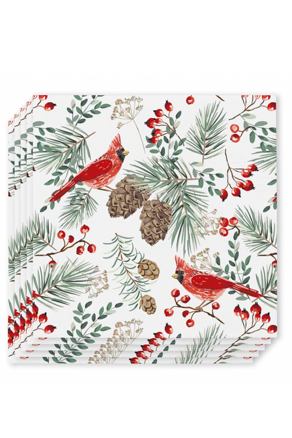 Cocktail Napkin Pack - Winter Cardinals