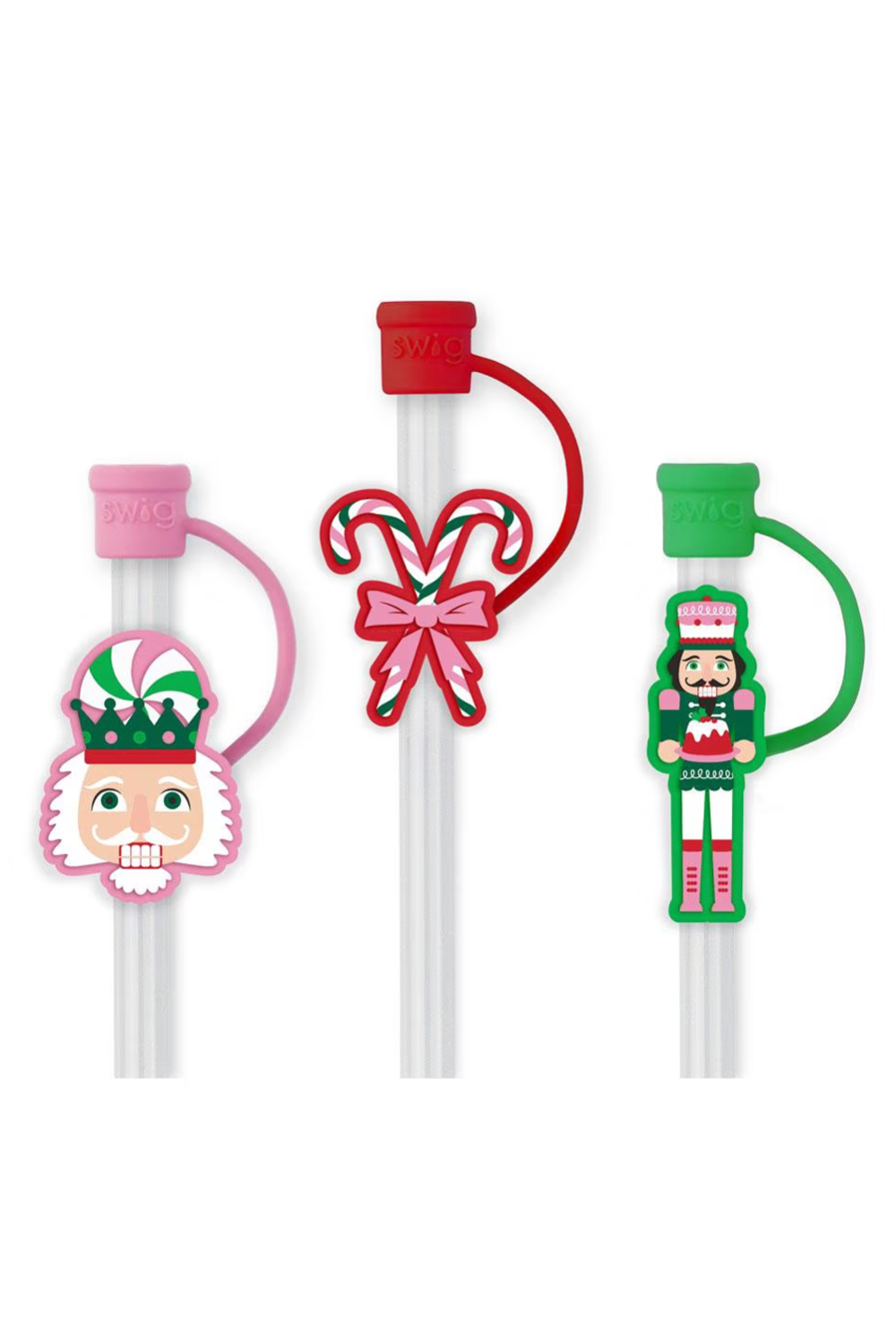 Swig Straw Topper Set - Sugar Plum Soldiers