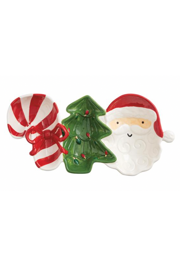 Christmas Icons Whimsy Triple Tidbit Dish