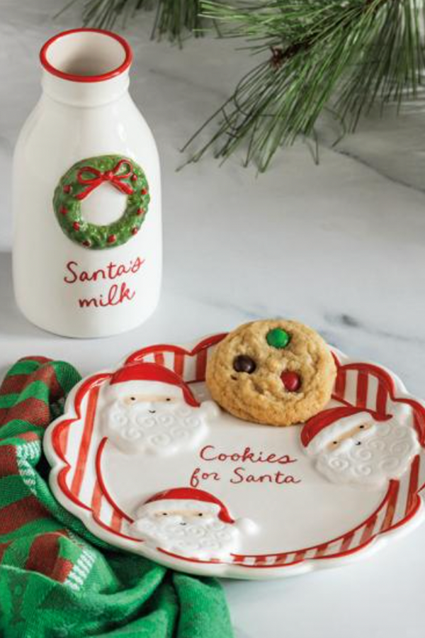 Whimsical Milk and Cookies for Santa Set