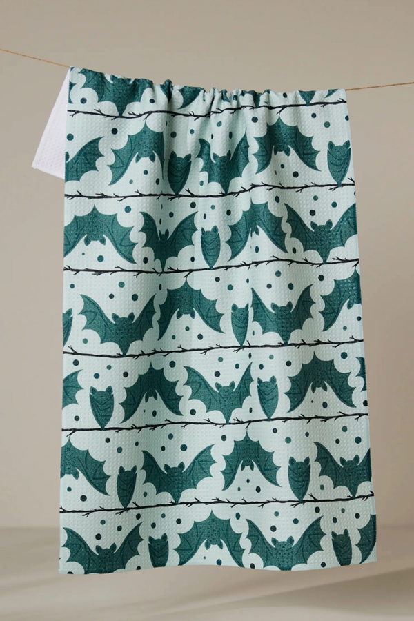 Geometry Kitchen Tea Towel - Bat Stripes and Dots
