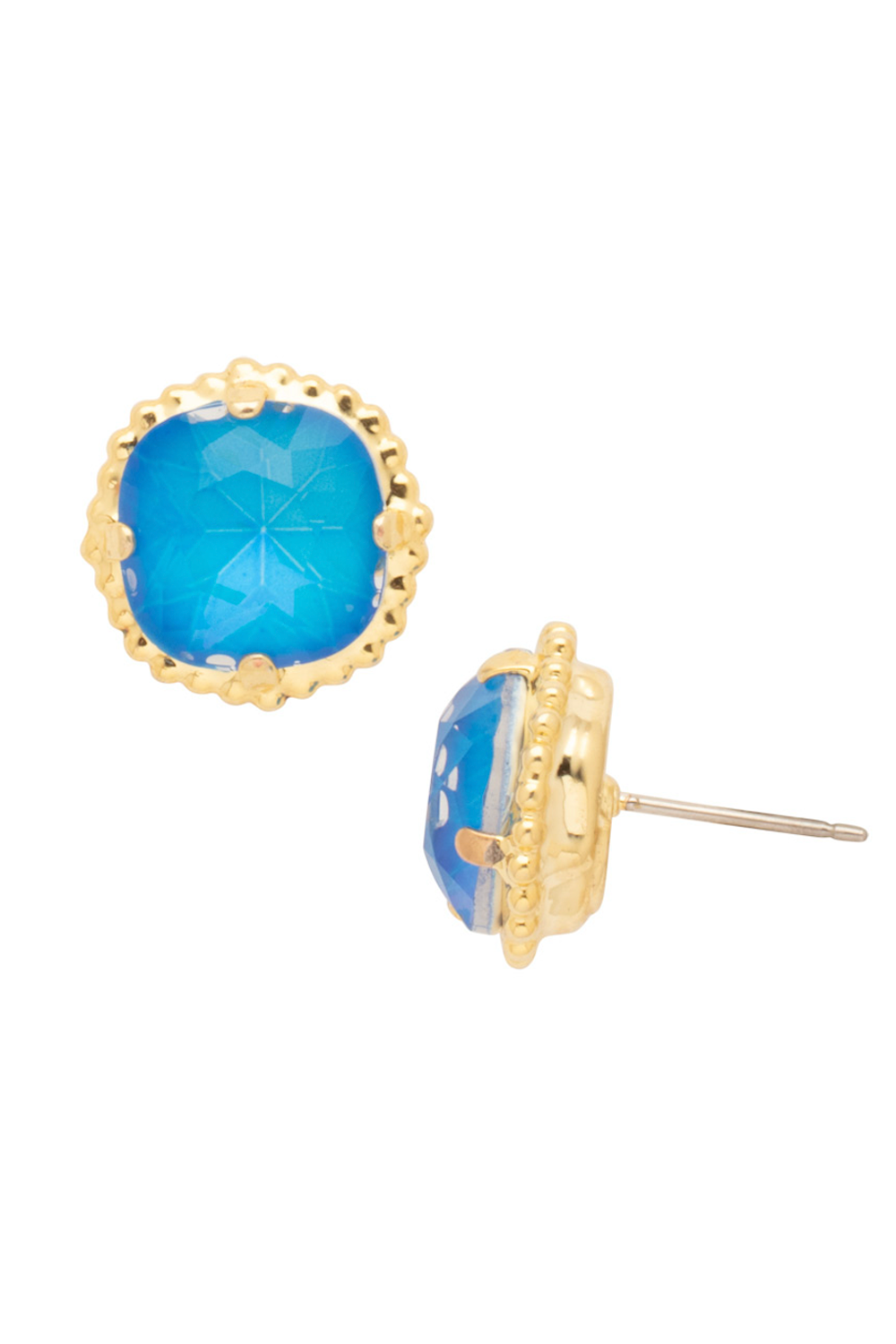 Cushion Cut Solitaire Earring - Berry Crush