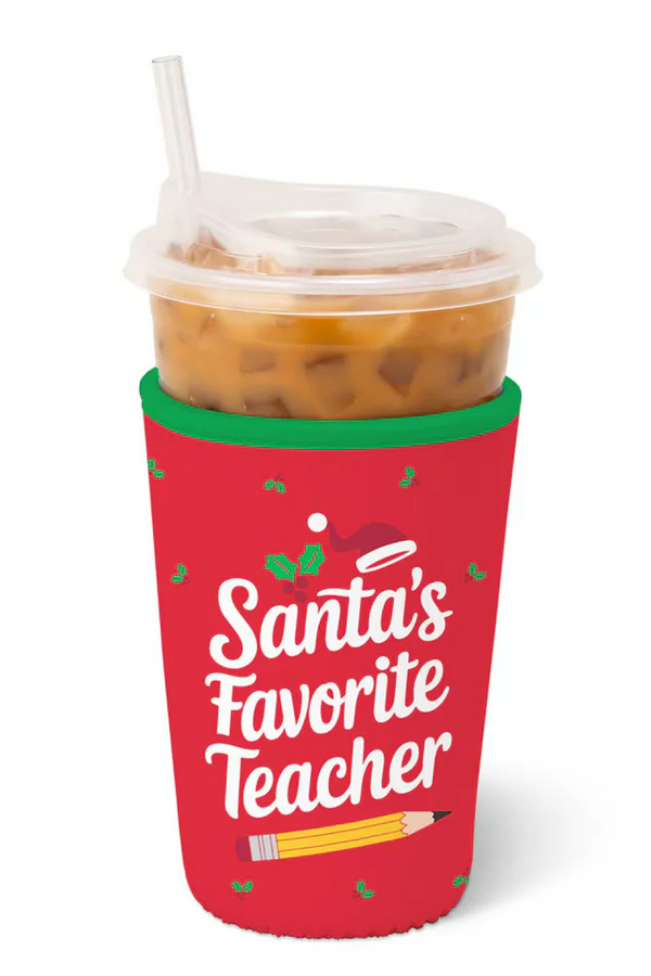 Swig Cup Coolie - Santa's Favorite Teacher