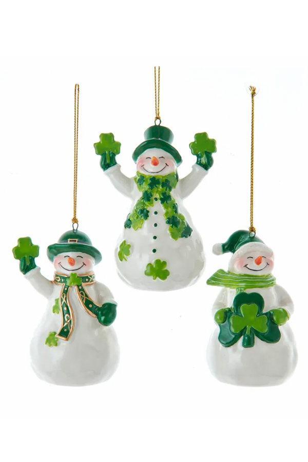 Porcelain Ornament - Jolly Irish Snowman