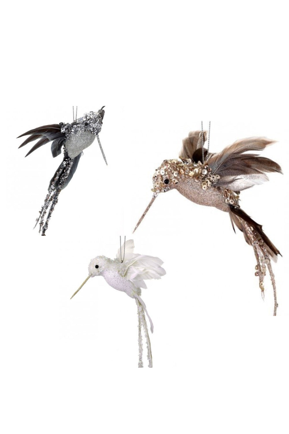 Funky Ornament - Sequin Beaded Hummingbird