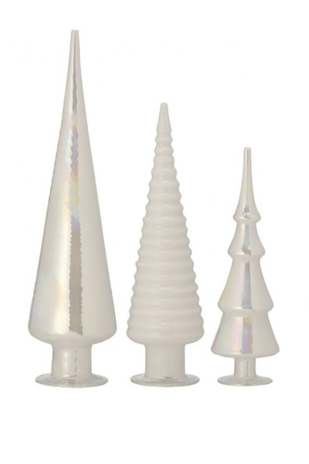 Glass Pearly White Tree Figure