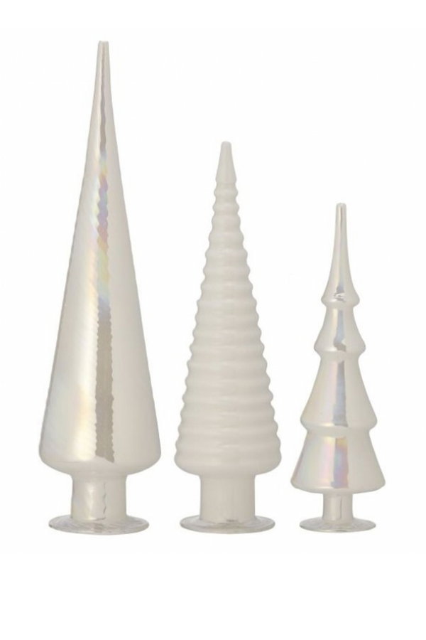 Glass Pearly White Tree Figure