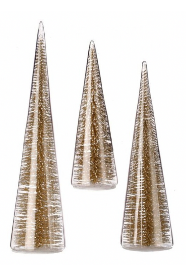 Bristle Tree in Glass - Gold