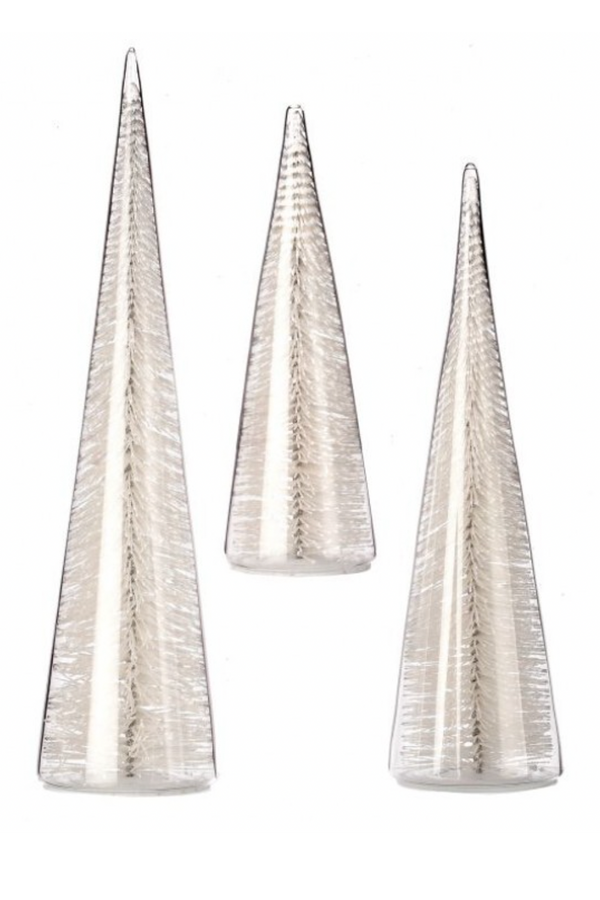 Bristle Tree in Glass - White