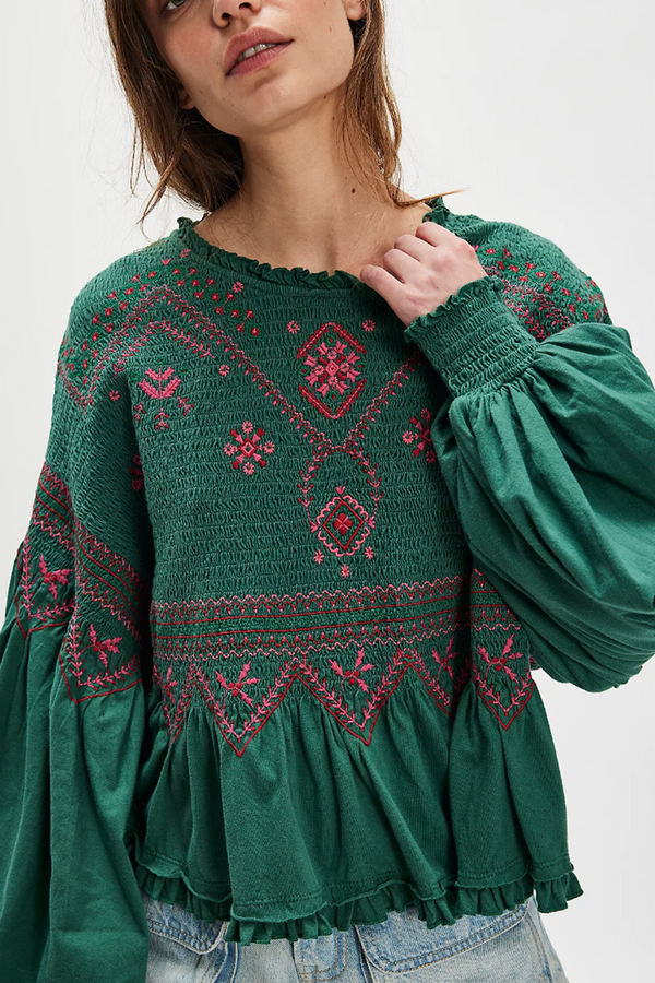 FP Holly Knit Top - Green