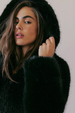 FP Louder Please Hooded Faux Fur Jacket - Black