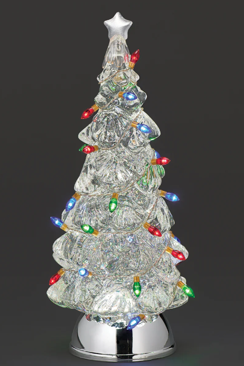 RM Lighted Swirl Tree with Colorful String Bulbs