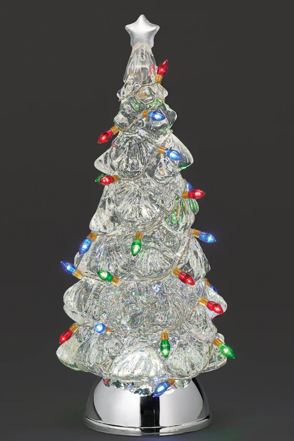 RM Lighted Swirl Tree with Colorful String Bulbs