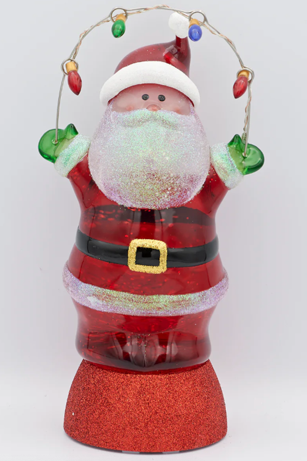 Lighted Swirl Santa with String Lights
