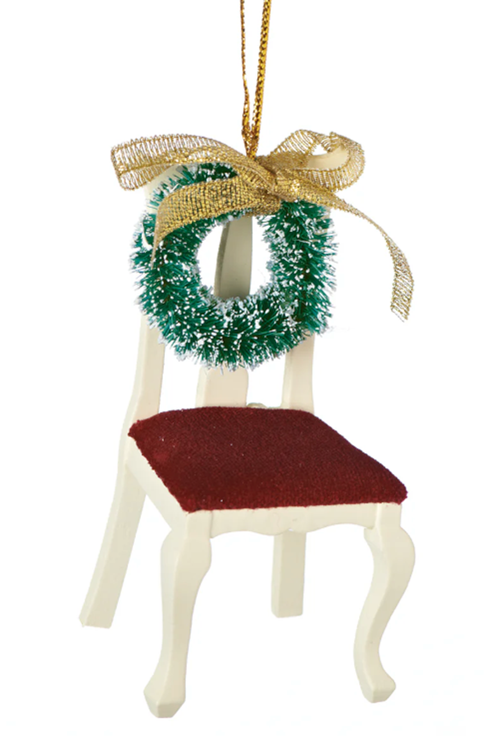 Wooden Ornament - Chair with Memorial Wreath